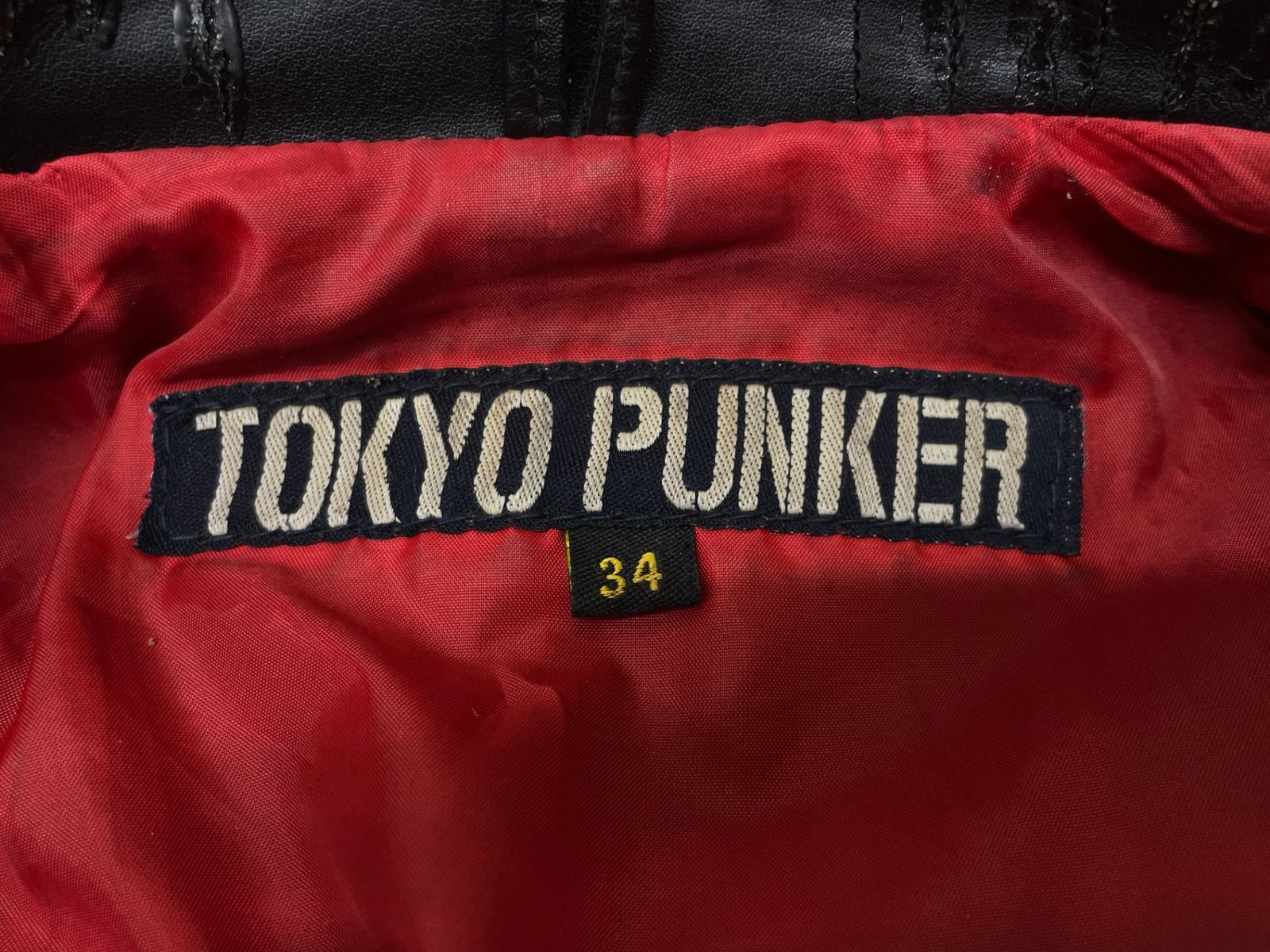 TOKYO PUNKER ダブルライダースジャケット レザー 34 ブラック メンズ