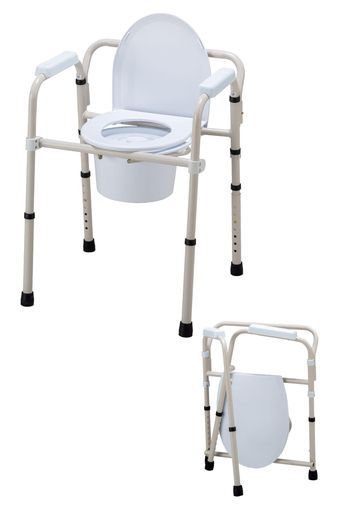 マツヨシ ポータブルトイレチェア MY-1251 折り畳み ポータブルトイレ 樹脂製 介護用品 施設用品 在宅介護 福祉用具 介護チェア 高齢者サポー