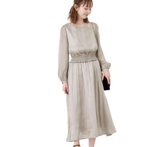 [ロペピクニック] Mon E’toile/モンエトワール 結婚式にも/シャイニープリーツDRESS ブラウン系(23) 38 10,425円