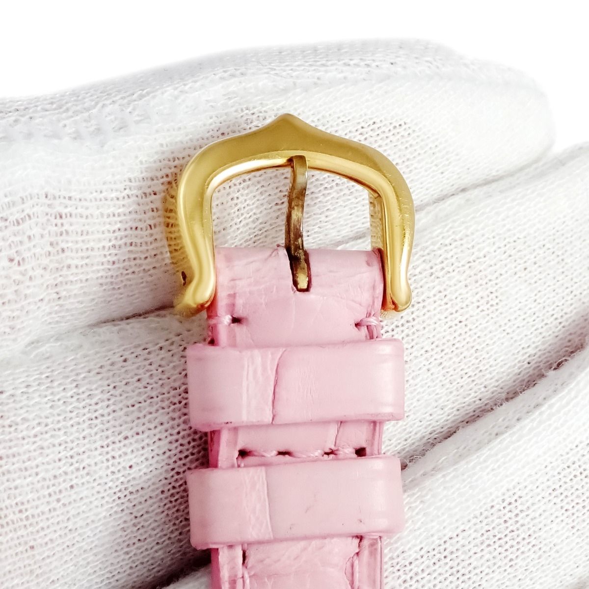 15.4mmカルティエ ミスパシャ 純正 ピンク ストラップ ベルト カルティエ Cartier 腕時計パーツ 純正 パシャ用 クロコバンド