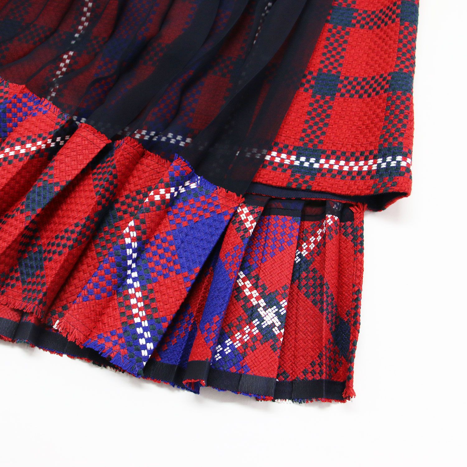 Sacai サカイ スカート レッド サイズ:3(L) プリーツ チェック