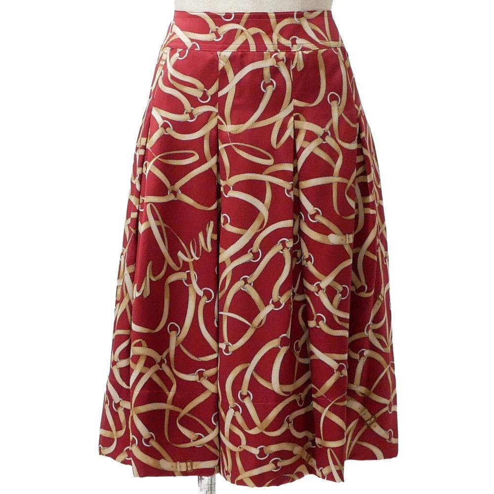 □美品□BURBERRY バーバリー スカート サイズ40 プリーツ フレア