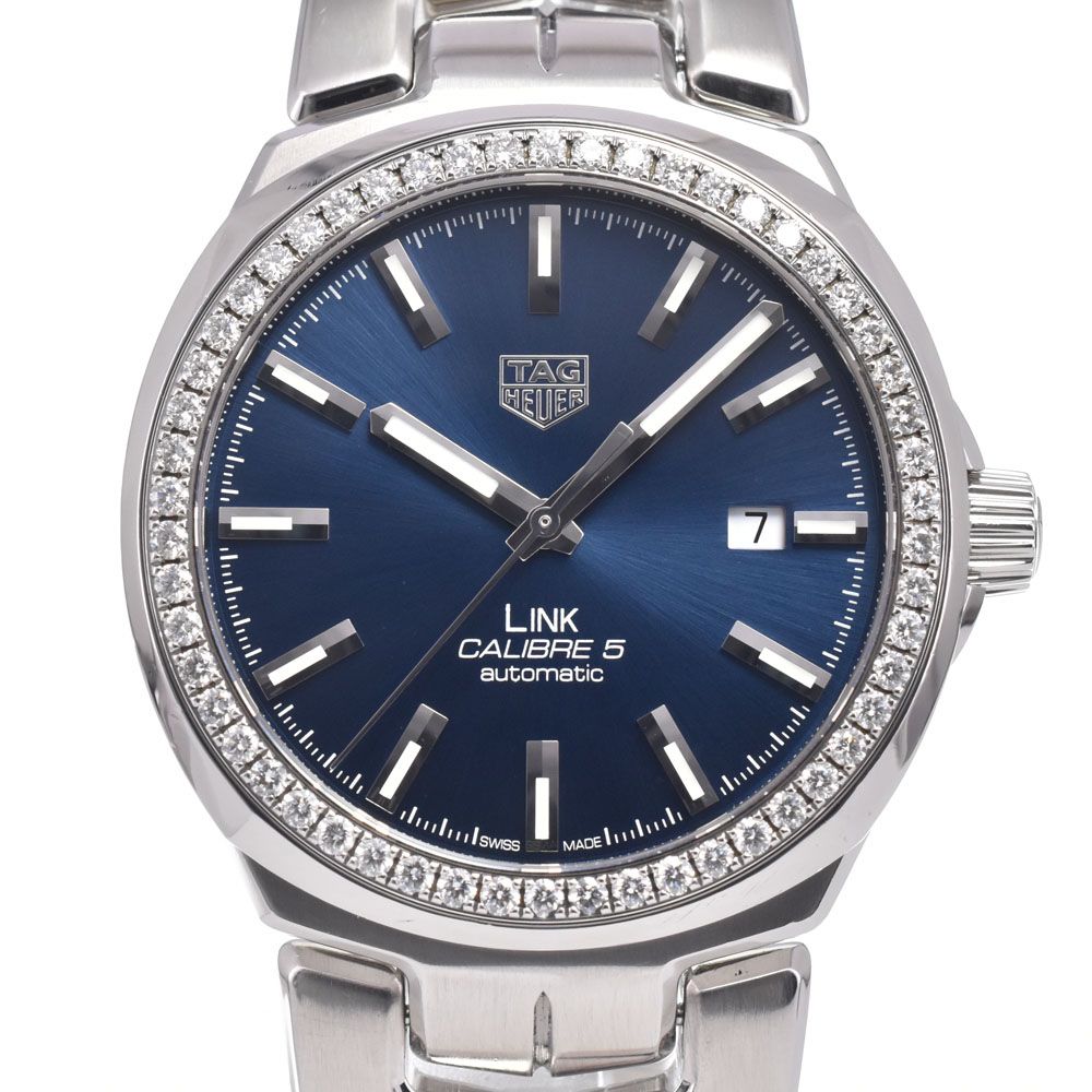 タグホイヤー TAG HEUER WBC2113.BA0603 リンク キャリバー5 ダイヤモンドベゼル 自動巻き メンズ 良品 箱・保証書付き 腕時計 R#148716