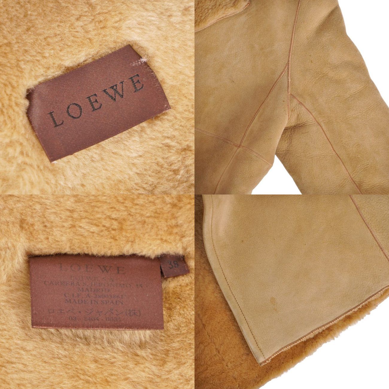 美品 ロエベ LOEWE コート ロングコート ムートン アウター レディース