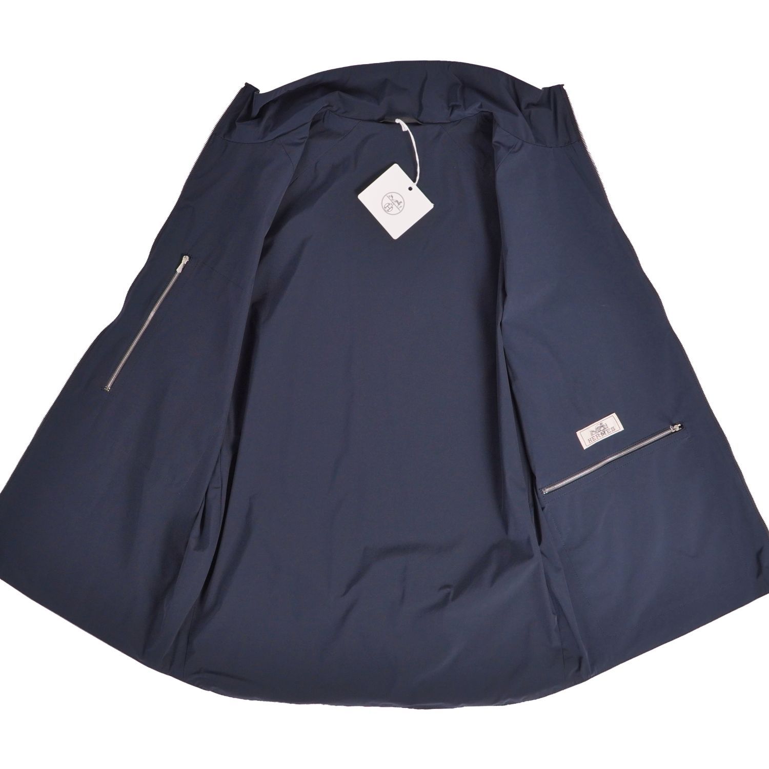 未使用 エルメス HERMES ベスト ジレ ジップアップ ナイロン アウター メンズ 44(XS相当) ネイビー/カーキ 未使用 エルメス HERMES ベスト ジレ ジップアップ ナイロン アウター