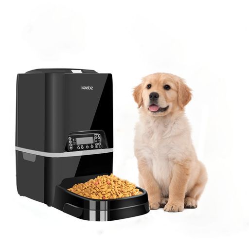 Iseebiz 自動給餌器 猫 犬 ペット 自動 餌やり機 中小型犬用 5L大容量 自動餌遣り器 2way給電 タイマー式 定時定量 1日4食 ペット
