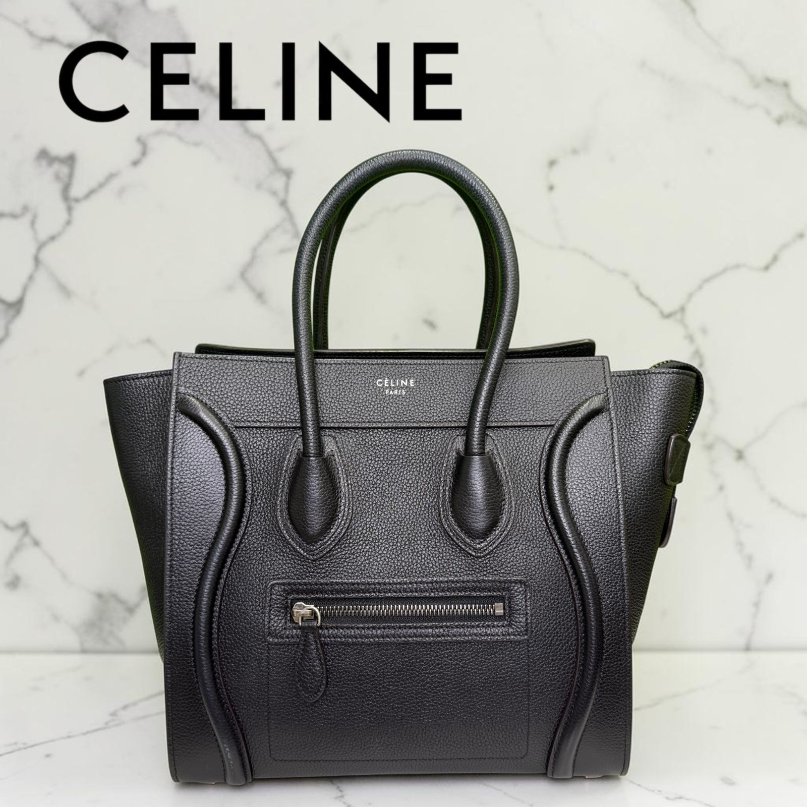 美品】セリーヌ CELINE ラゲージマイクロショッパー ハンドバッグ