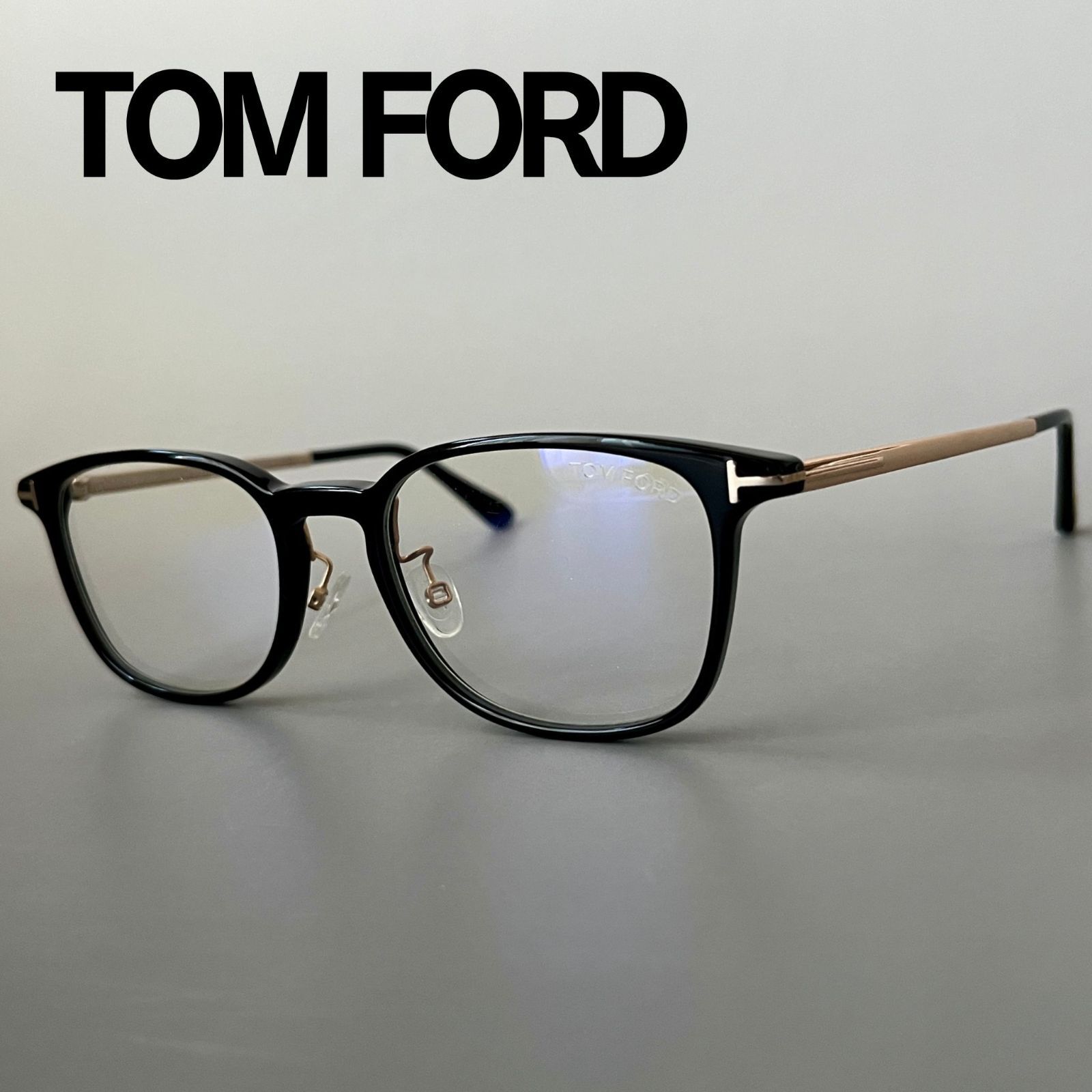 トムフォード メガネ ウェリントン ブラック ゴールド 黒 金 コンビネーション トムフォード メガネ TOM FORD ウェリントン ブラック ゴールド 眼鏡