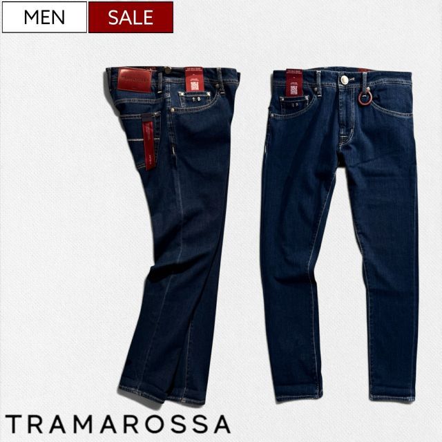 【定価64,900円(税込)】TRAMAROSSA トラマロッサ 驚くほどの履き心地！圧倒的なストレッチ！脚長効果抜群のサルト仕立ての スーパーストレッチデニムパンツ R-ELAX リラックス LEONARDO レオナルド 24.7 414-5017103