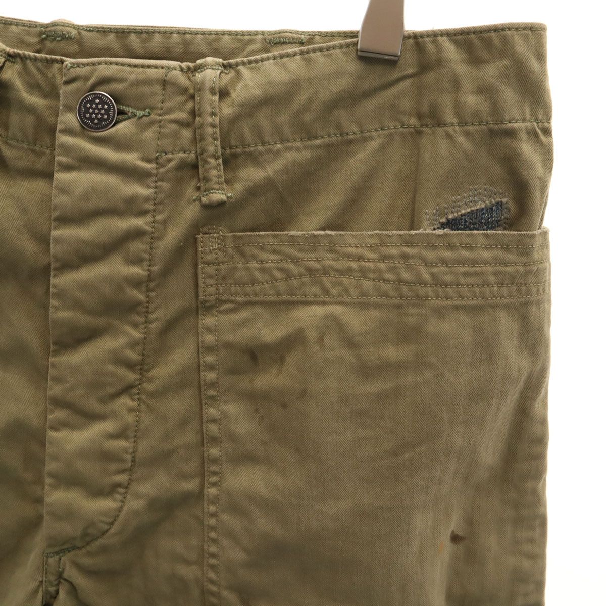 ダブルアールエル RRL ヘリンボーン リペア加工 ショートパンツ W30
