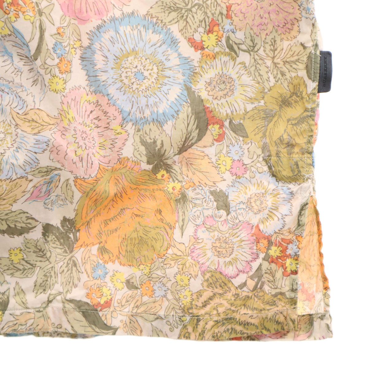BURBERRY バーバリー 花柄 半袖 オープンカラーシャツ XS アイボリー