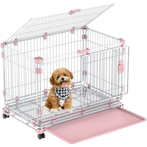 Kachiru30犬ケージペットサークルロック付きキャスター取り外し可能なラケット脱走防止犬用クレート犬サークル折りたたみ式小型犬中型犬ゲージ犬ペット 11,953円