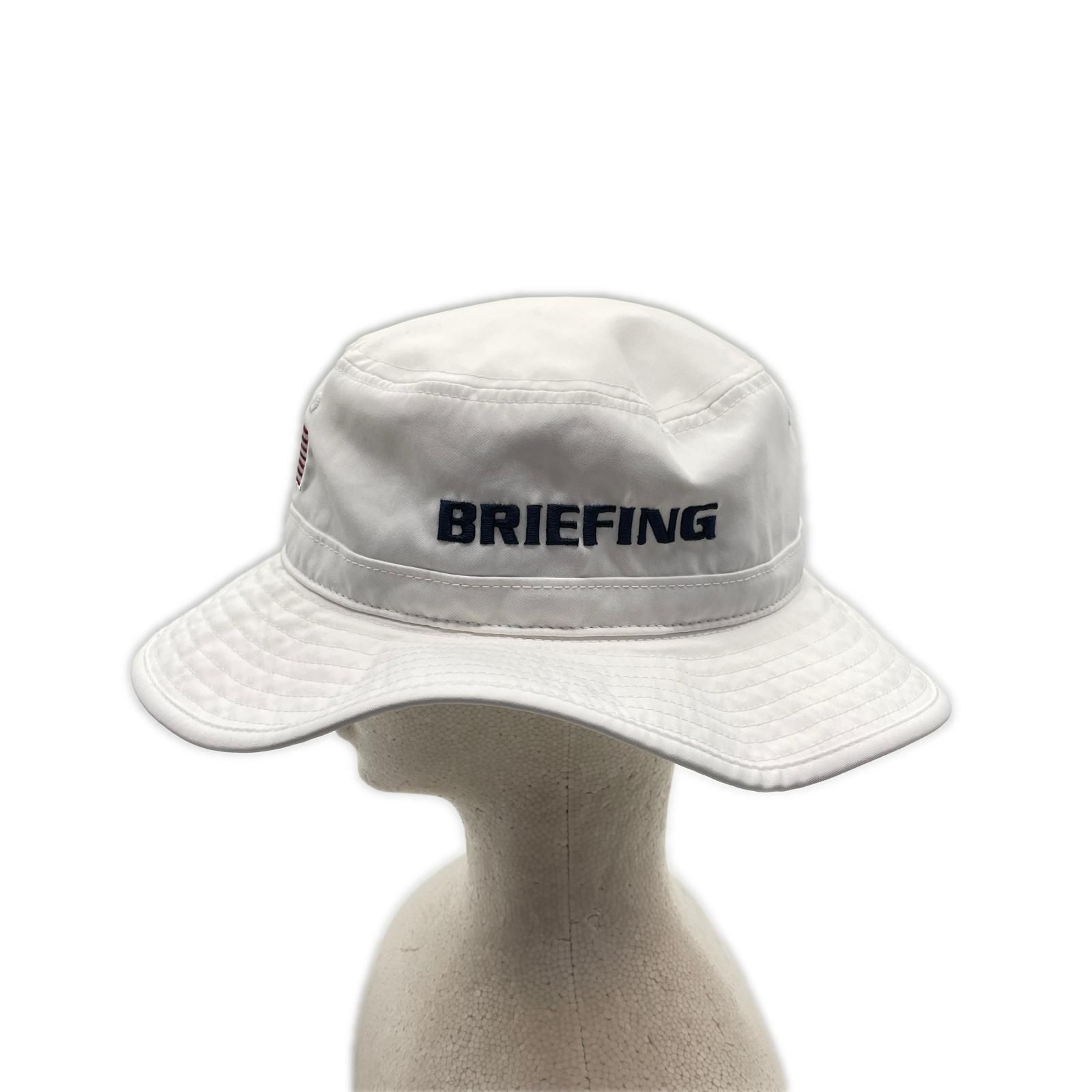 中古 ブリーフィング BRIEFING バケットハット L ホワイト 白 ワイドハット