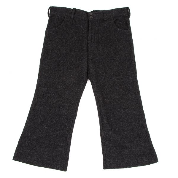 ワイズY's 圧縮ウールクロップドパンツ チャコール3