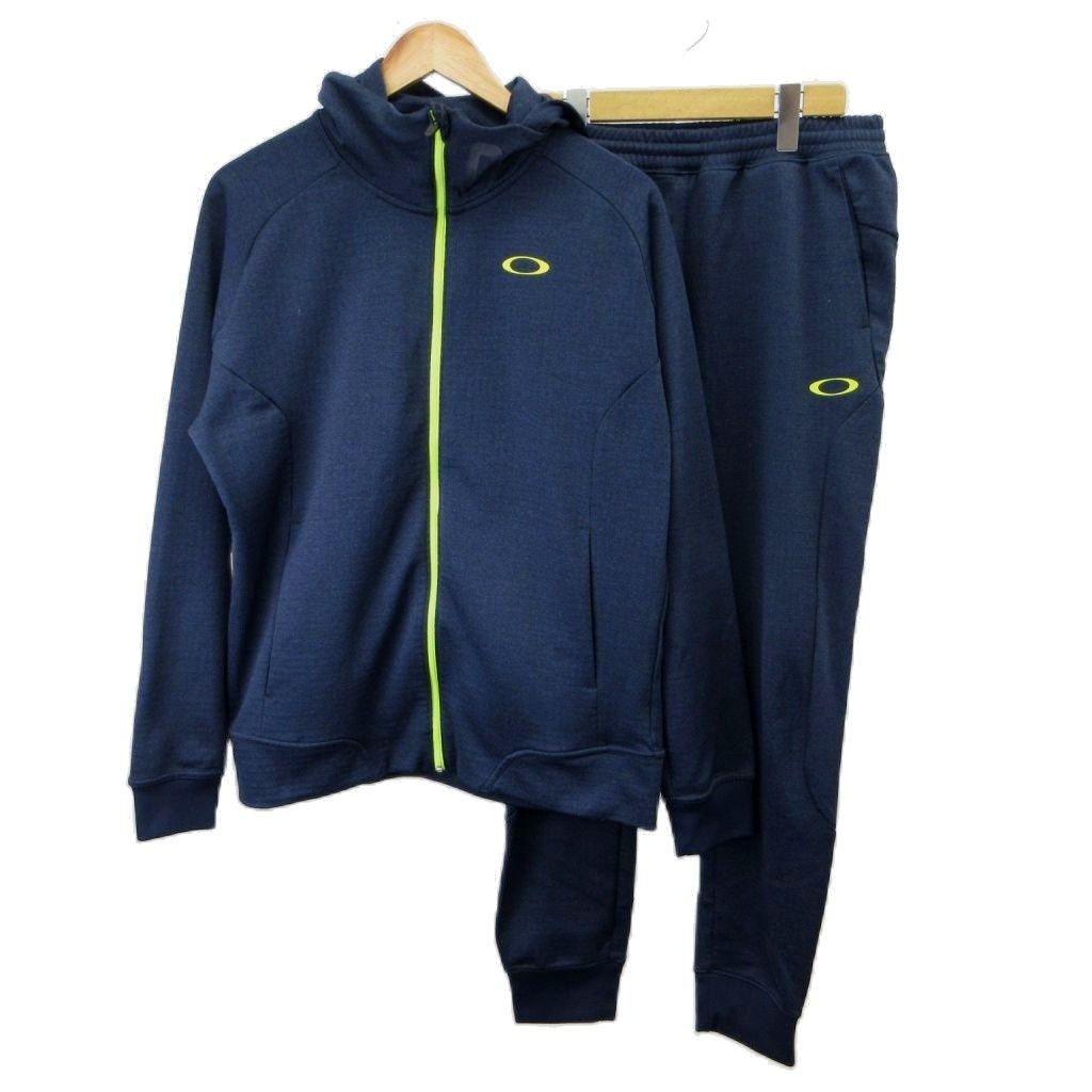 オークリー OAKLEY スウェットフルジップパーカー Enhance Technical Fleece Jacket ジャージ セットアップ XL 紺 ネイビー フード付き 長袖 上着 ブルゾン ボトムス 長ズボン 461598JP /YU ■GY73