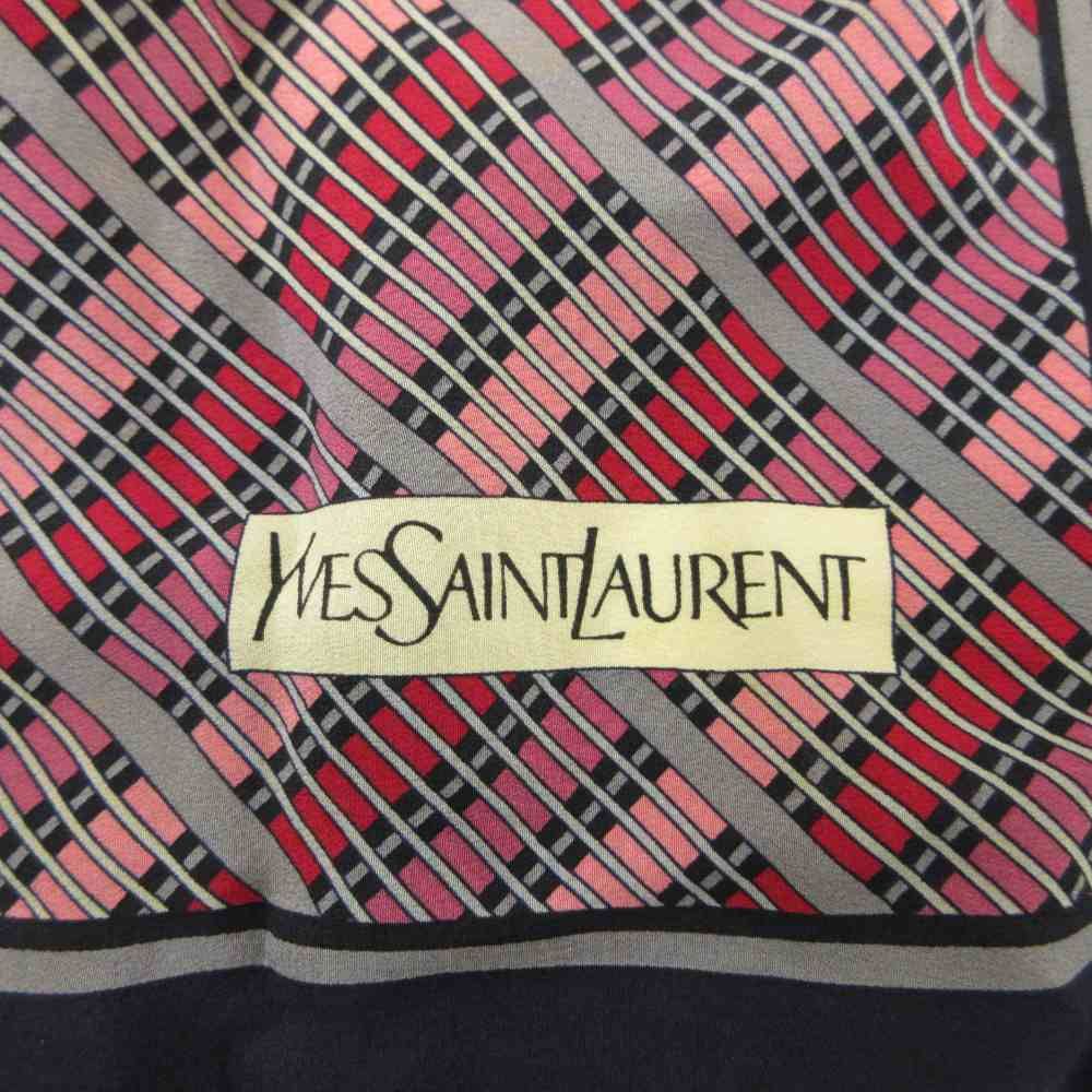 イヴサンローラン YVES SAINT LAURENT スカーフ 大判 絹 シルク 総柄