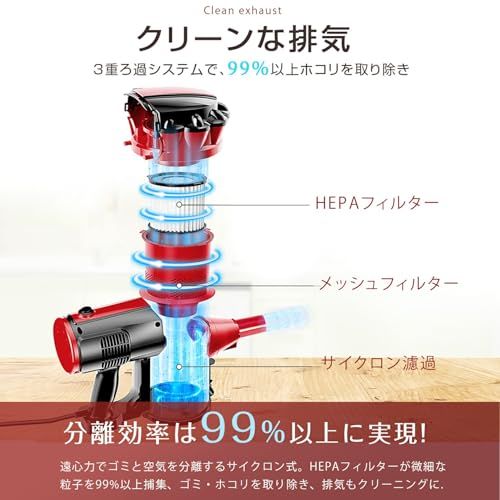 掃除機 コード式 サイクロン 17000Pa 超強力吸引 5M電源コード