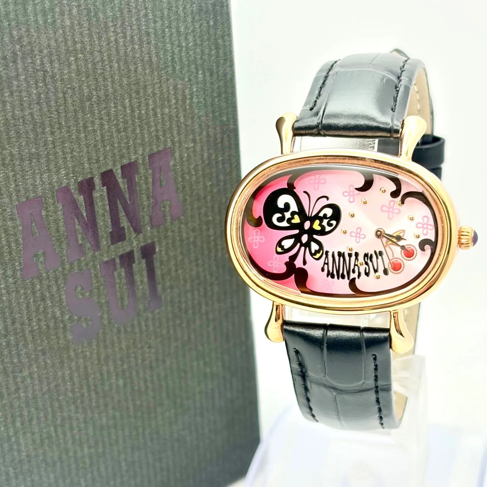 箱付/美品/新品電池】ANNASUI アナスイ レディース 腕時計 バタフライ