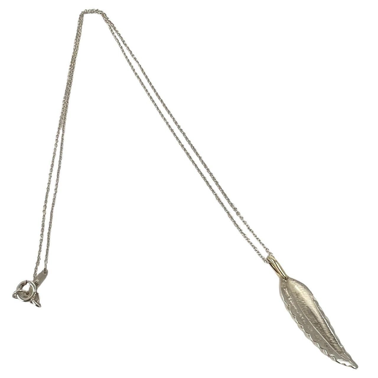 極 美品 TIFFANY&Co. ティファニー フェザー ネックレス シルバー925