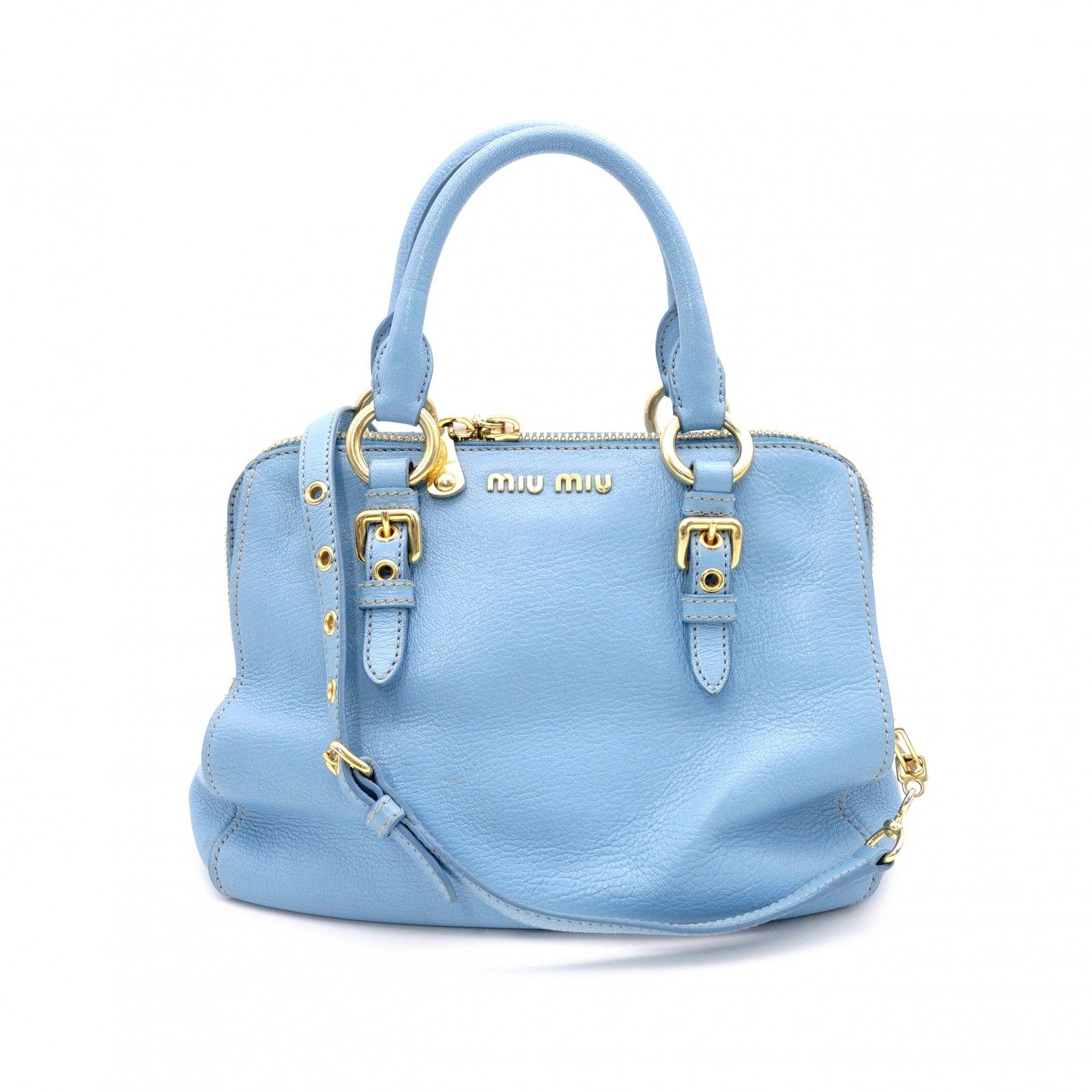 MIUMIU ミュウミュウ マドラス ハンドバッグ レザー ブルー 2way 