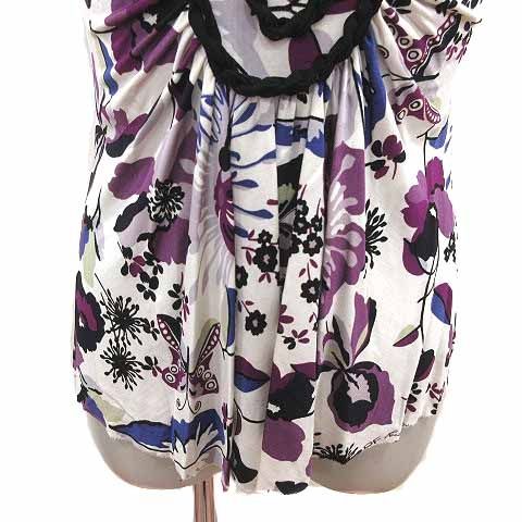 パオラフラーニ PAOLA FRANI ニット カットソー 花柄 フレンチスリーブ