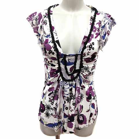 パオラフラーニ PAOLA FRANI ニット カットソー 花柄 フレンチスリーブ