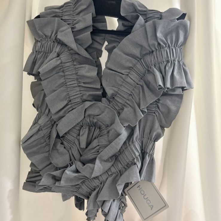 新品 HOUGA kiki frill vest ホウガ キキ フリル ベスト トップス