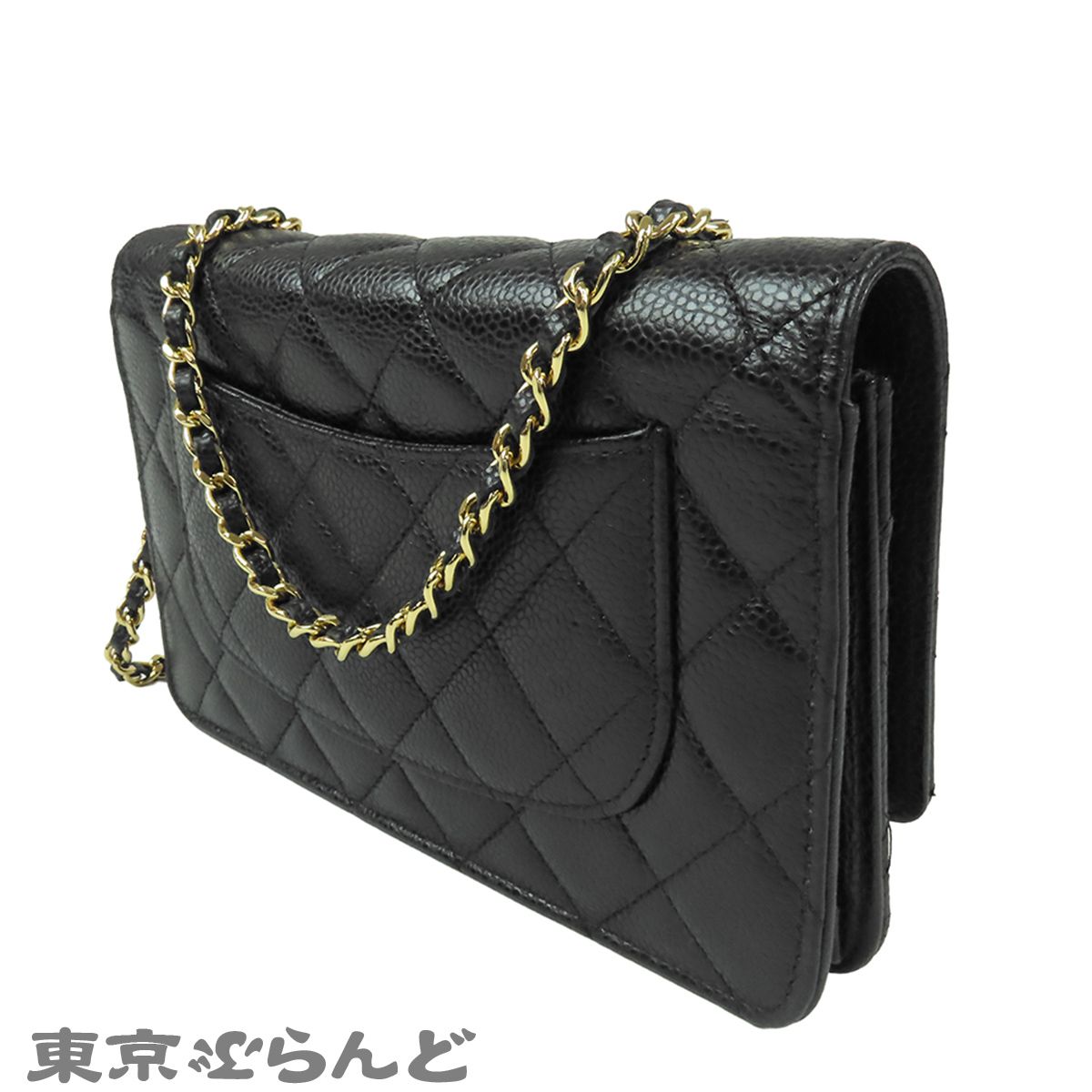 シャネル CHANEL チェーンウォレット ブラック 黒 ゴールド金具