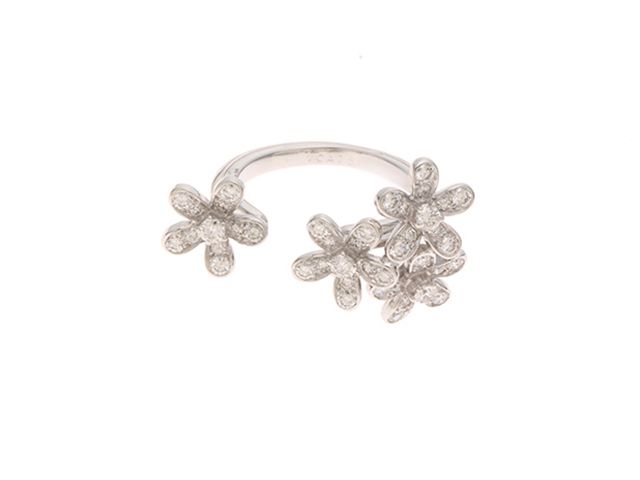 Van Cleef & Arpels ヴァンクリーフ＆アーペル ソクラテスアントレレドアR/WG/D/6.3g/#51 VCARB14500 リング・指輪 K18ホワイトゴールド K18WG 11号 ホワイト レディース【中古】【436】