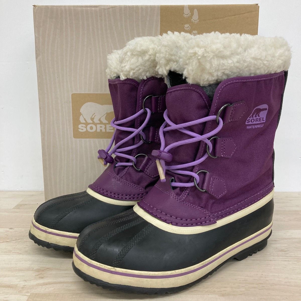 SOREL/ソレル YOOT PAC NYLON スノーブーツ 24cm パープル/ブラック