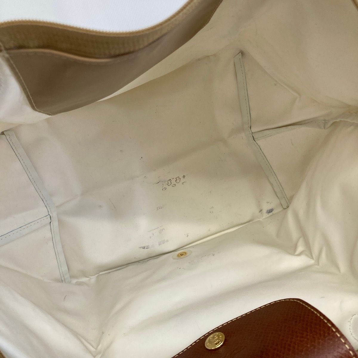 LONGCHAMP ロンシャン トートバッグ/ハンドバッグ ベージュ×ブラウン