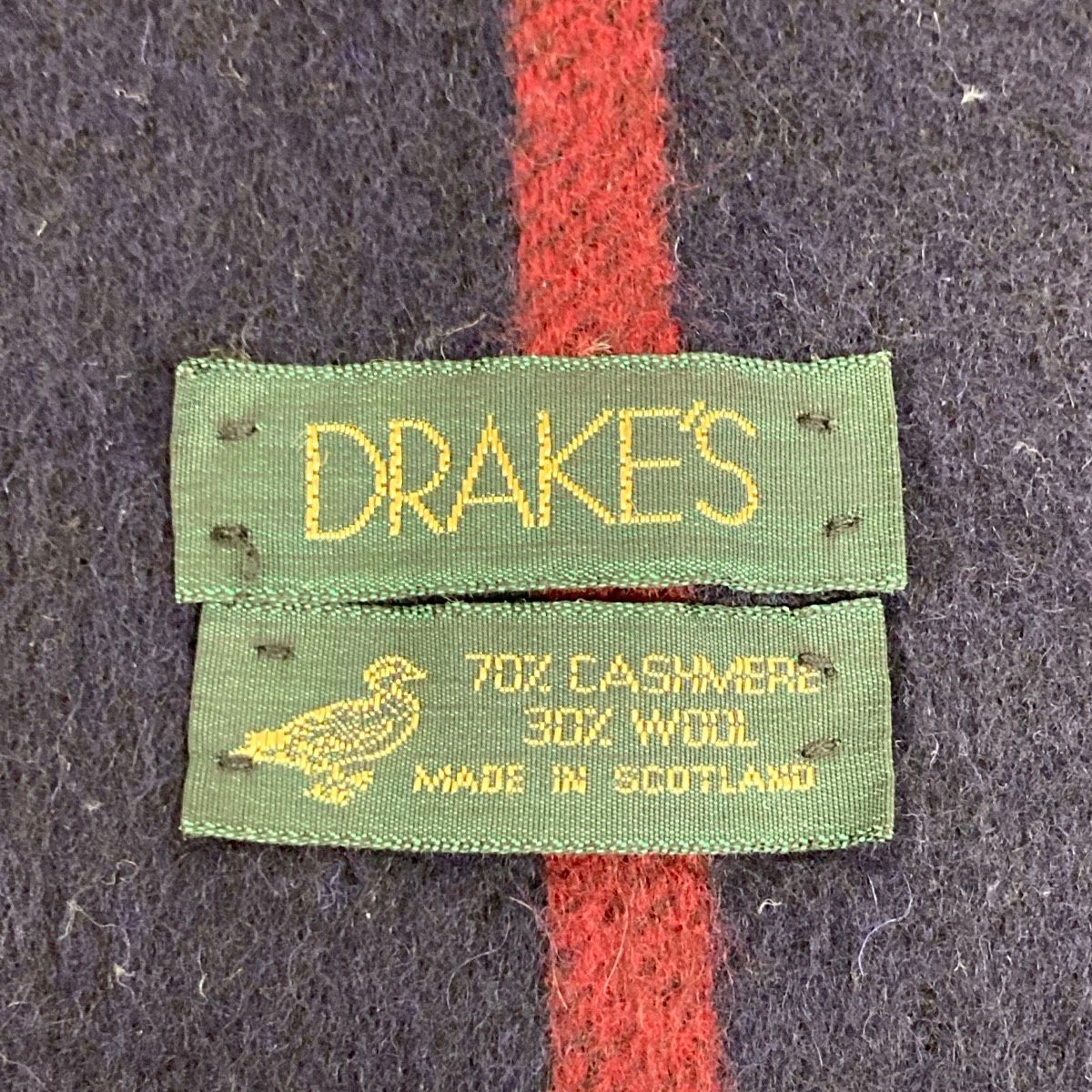 DRAKE'S/ドレイクス マフラー カシミヤ70% ウール30% ストライプ