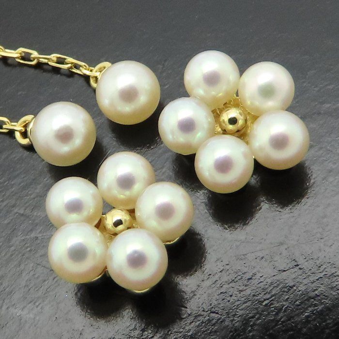 MIKIMOTO ミキモト フラワーモチーフ ピアス ベビーパール 真珠