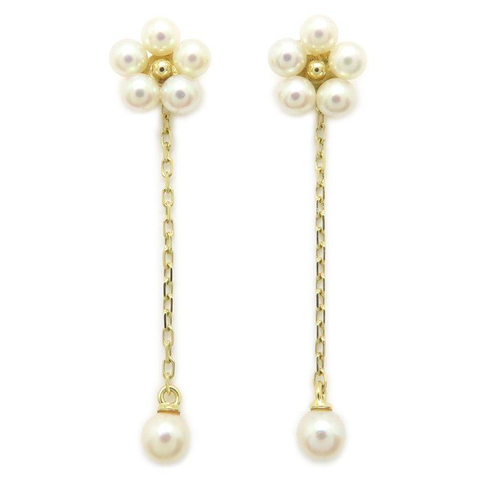 MIKIMOTO K18YG フラワーモチーフ ピアス MIKIMOTO ミキモト フラワーモチーフ ピアス ベビーパール 真珠