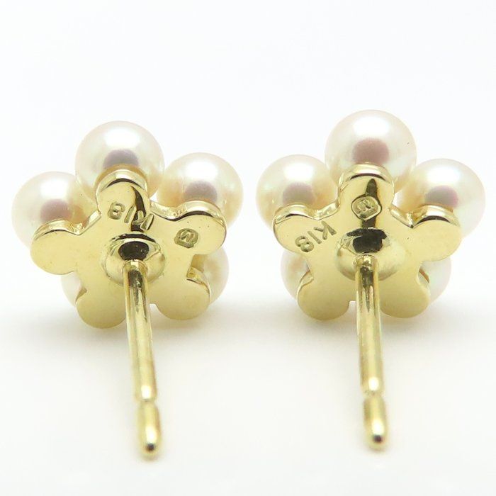 MIKIMOTO ミキモト フラワーモチーフ ピアス ベビーパール 真珠