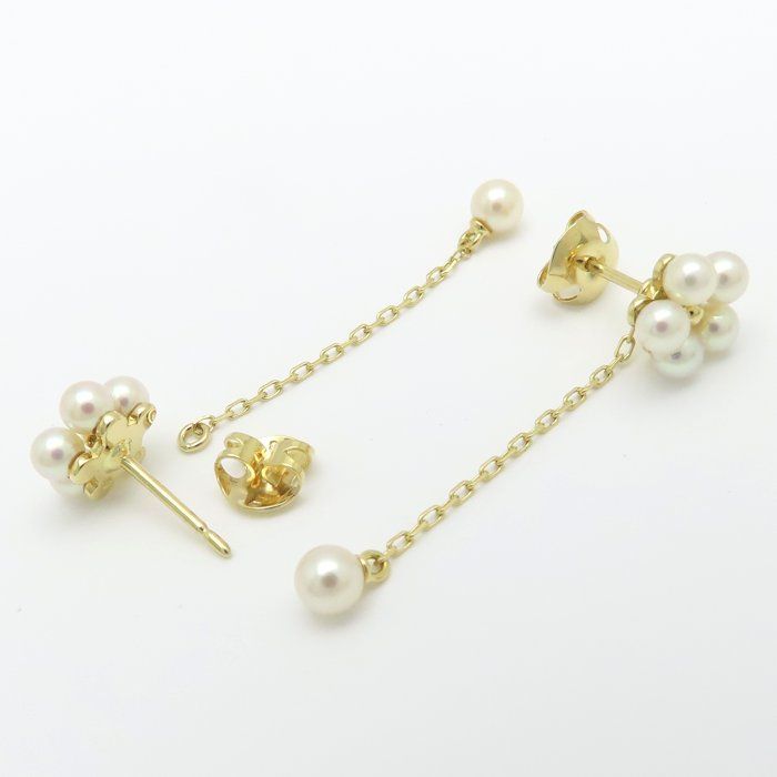 MIKIMOTO ミキモト フラワーモチーフ ピアス ベビーパール 真珠
