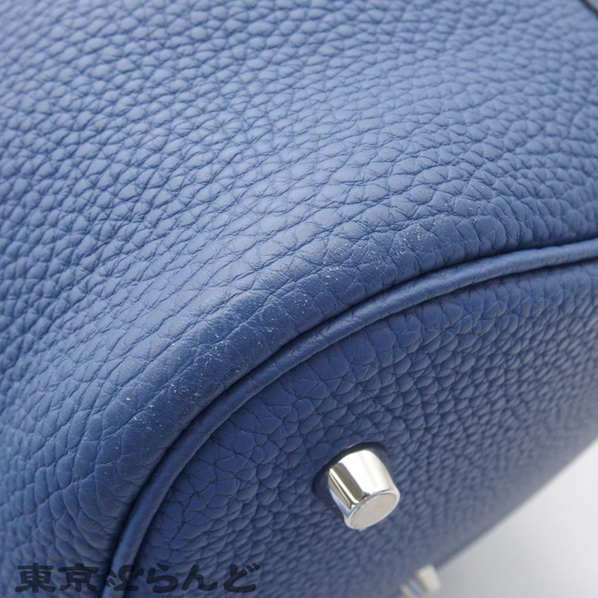 エルメス HERMES ピコタンロック GM C刻印 ブルーブライトン シルバー金具 トリヨンクレマンス 2018年 ハンドバッグ レディース 101885750