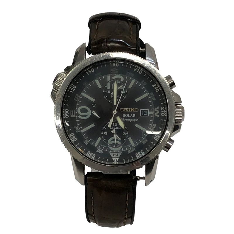 SEIKO セイコー メンズ 腕時計 V172-0AG0 クロノグラフ ソーラー
