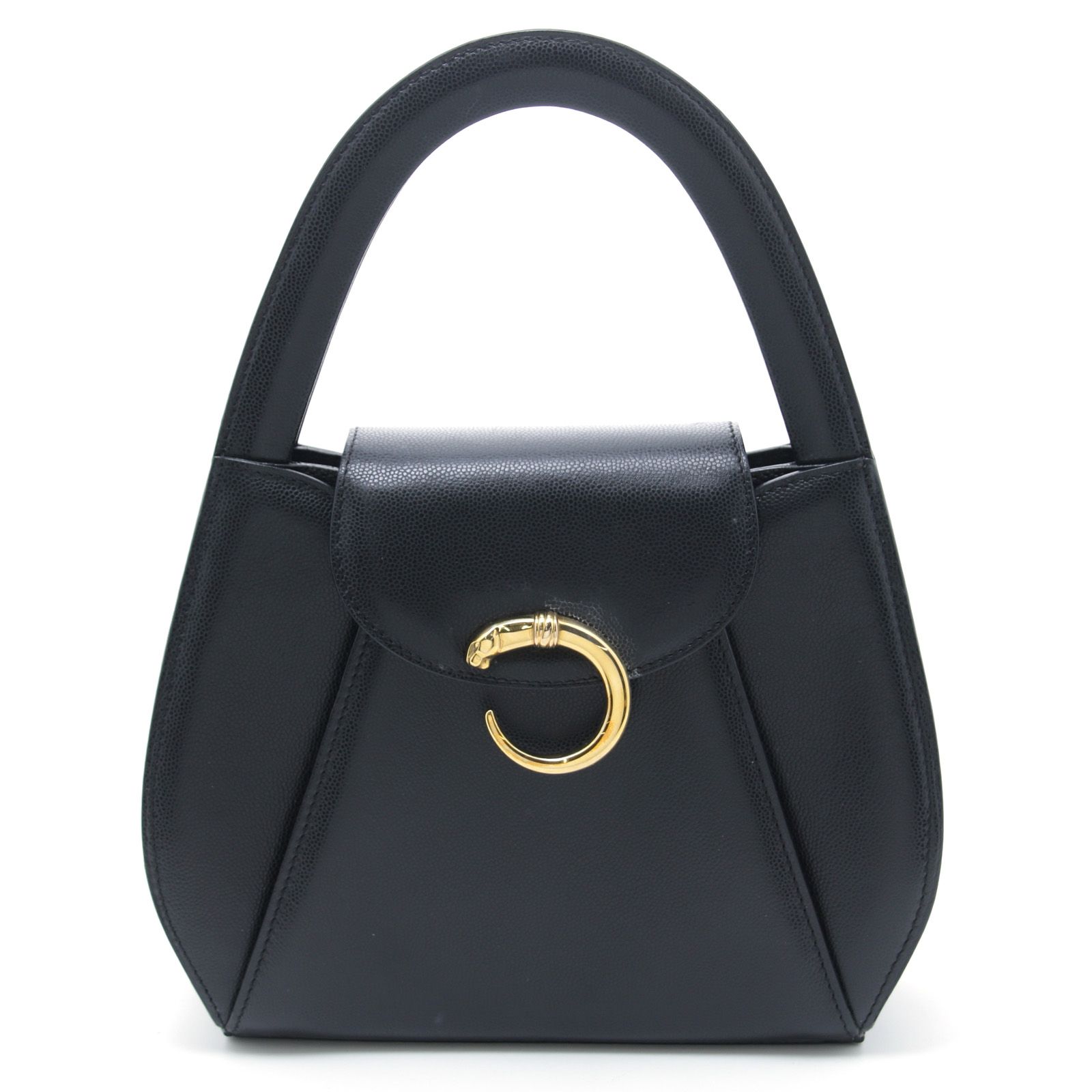 CARTIER【カルティエ】 バッグ パンテール ハンドバッグ ブラック レザー ﾊﾞｯｸﾞ