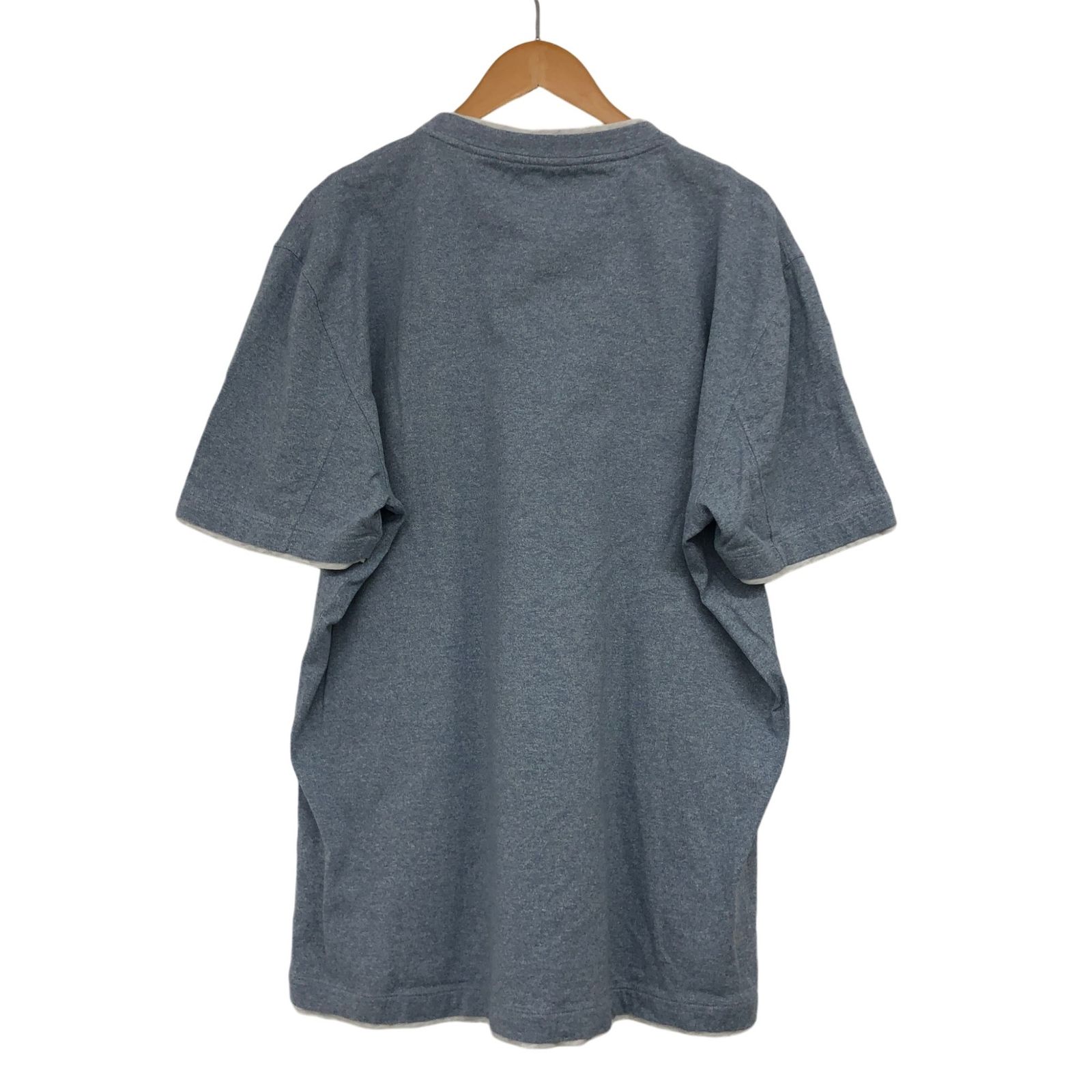 美品 ブルネロクチネリ レイヤードロングスリーブカットソー ネイビー×グレー S Brunello Cucinelli/ブルネロクチネリ/Tシャツ/レイヤード/サイズ3XL