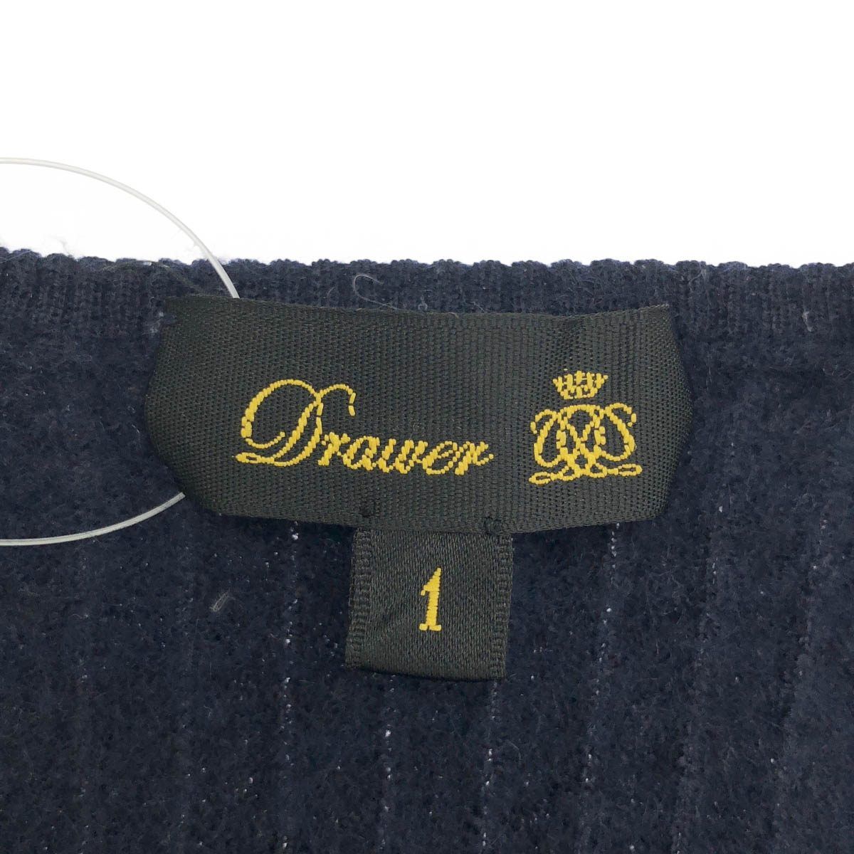Drawer ドゥロワー 18G カシミヤシルクリブクルーネックニットセーター