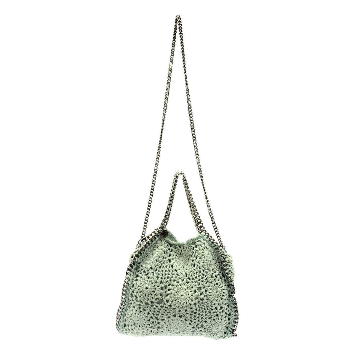 STELLA McCARTNEY ステラ マッカートニー FALABELLA KNITTED ファラベラニット クロシェレザーチェーンショルダーバッグ 371223 ミントグリーン