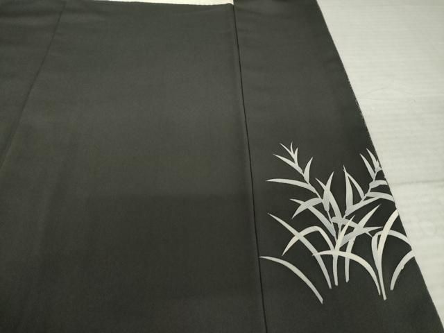 平和屋着物○十日町友禅作家 関口遼一 訪問着 童子 たたき染め 黒地