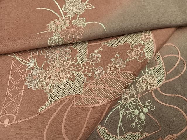 平和屋着物○訪問着 中国三大刺繍 汕頭刺繍 スワトウ刺繍 総刺繍 紬地 