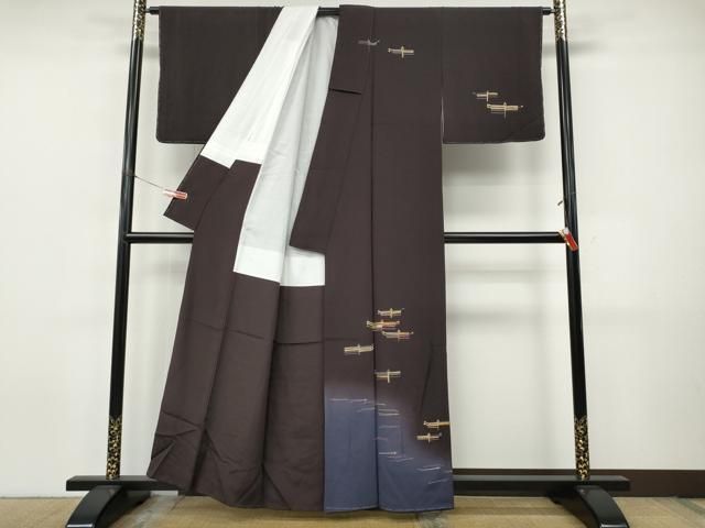 平和屋着物○訪問着 駒刺繍 吉祥花文 暈し染め 金彩 正絹 逸品