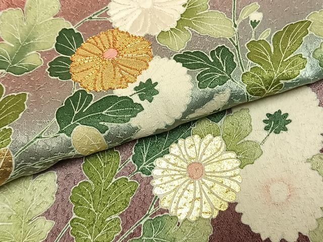 平和屋着物○訪問着 駒刺繍 草花文 暈し染め 金彩 正絹 逸品