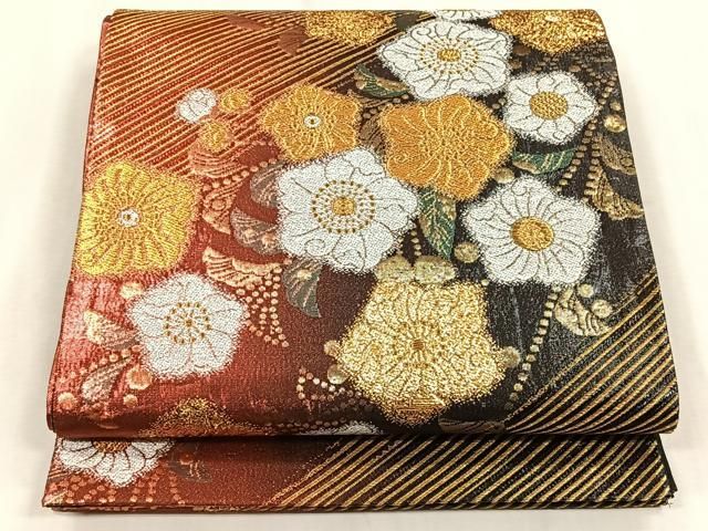 平和屋着物◎六通柄袋帯 辻が花 金銀糸 正絹 逸品 CABJ6220yk
