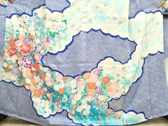 平和屋着物□豪華振袖 駒刺繍 絞り 草花文 牡丹 暈し染め 正絹 逸品
