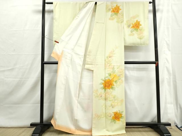 平和屋着物□訪問着 駒刺繍 草花文 暈し染め 正絹 逸品 DABI1735qa