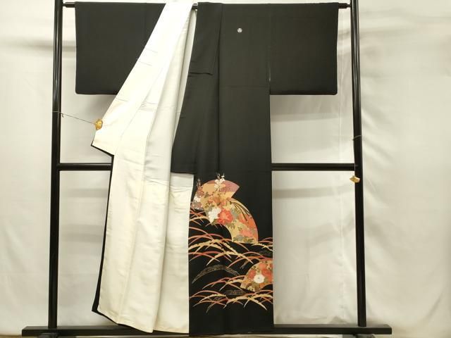 平和屋着物□豪華黒留袖 駒刺繍 鳳凰正倉院葛帯花